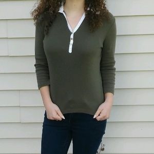 Ralph Lauren Green Shirt white collar For Women